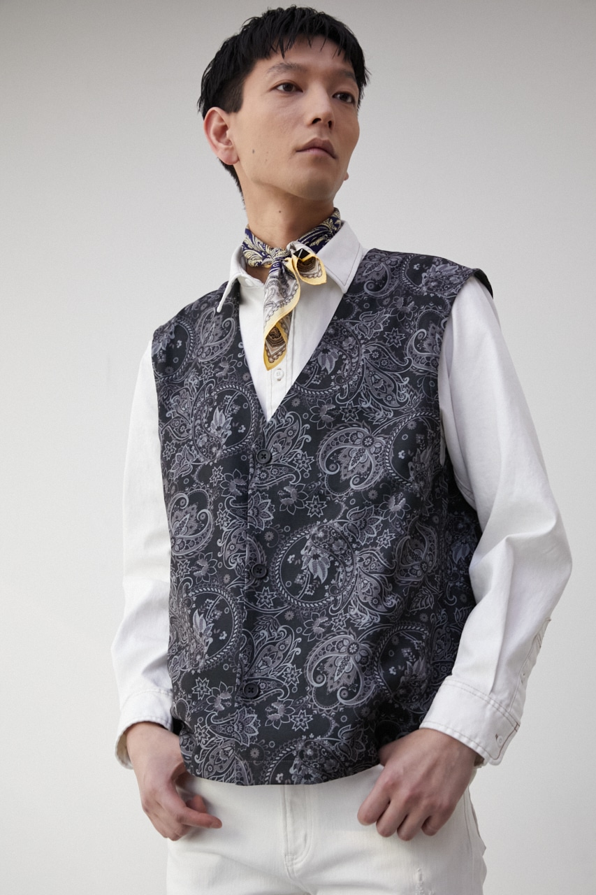 PAISLEY PATTERN VEST/ペイズリーパターンベスト 詳細画像 柄NVY 3