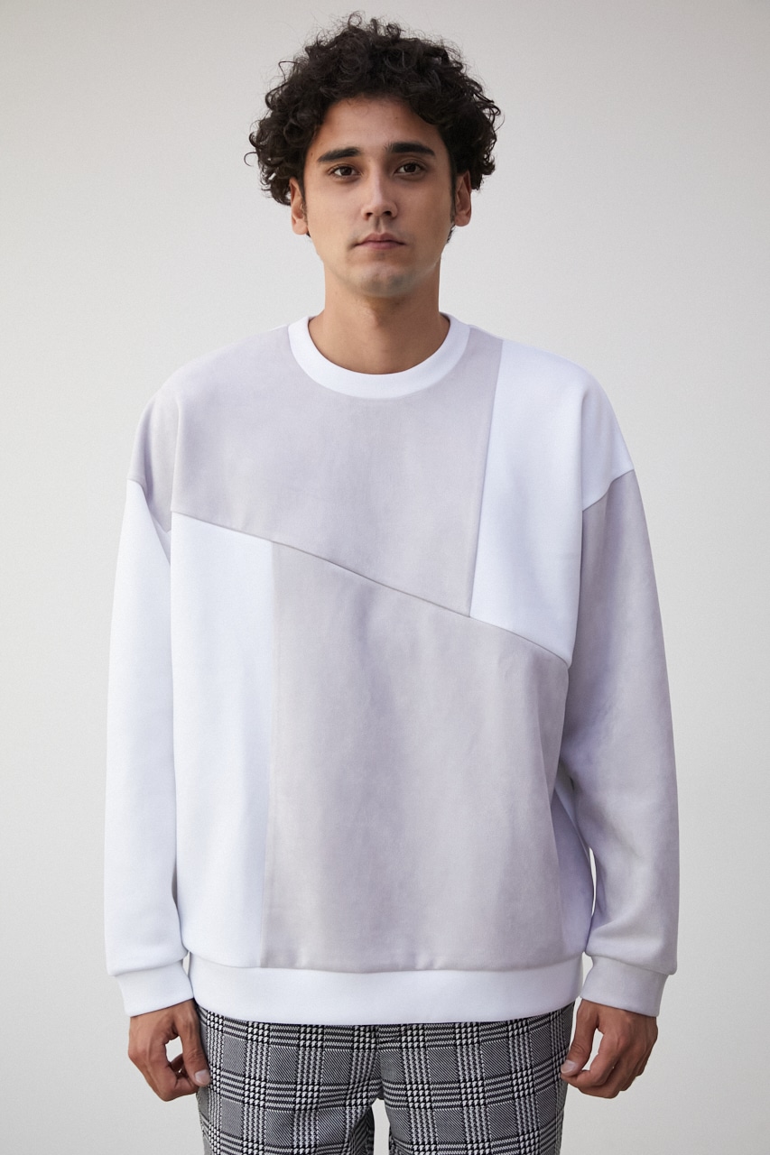 FAUX SUEDE SWITCHING PULLOVER/フェイクスエードスウィッチングプルオーバー 詳細画像 柄WHT 5