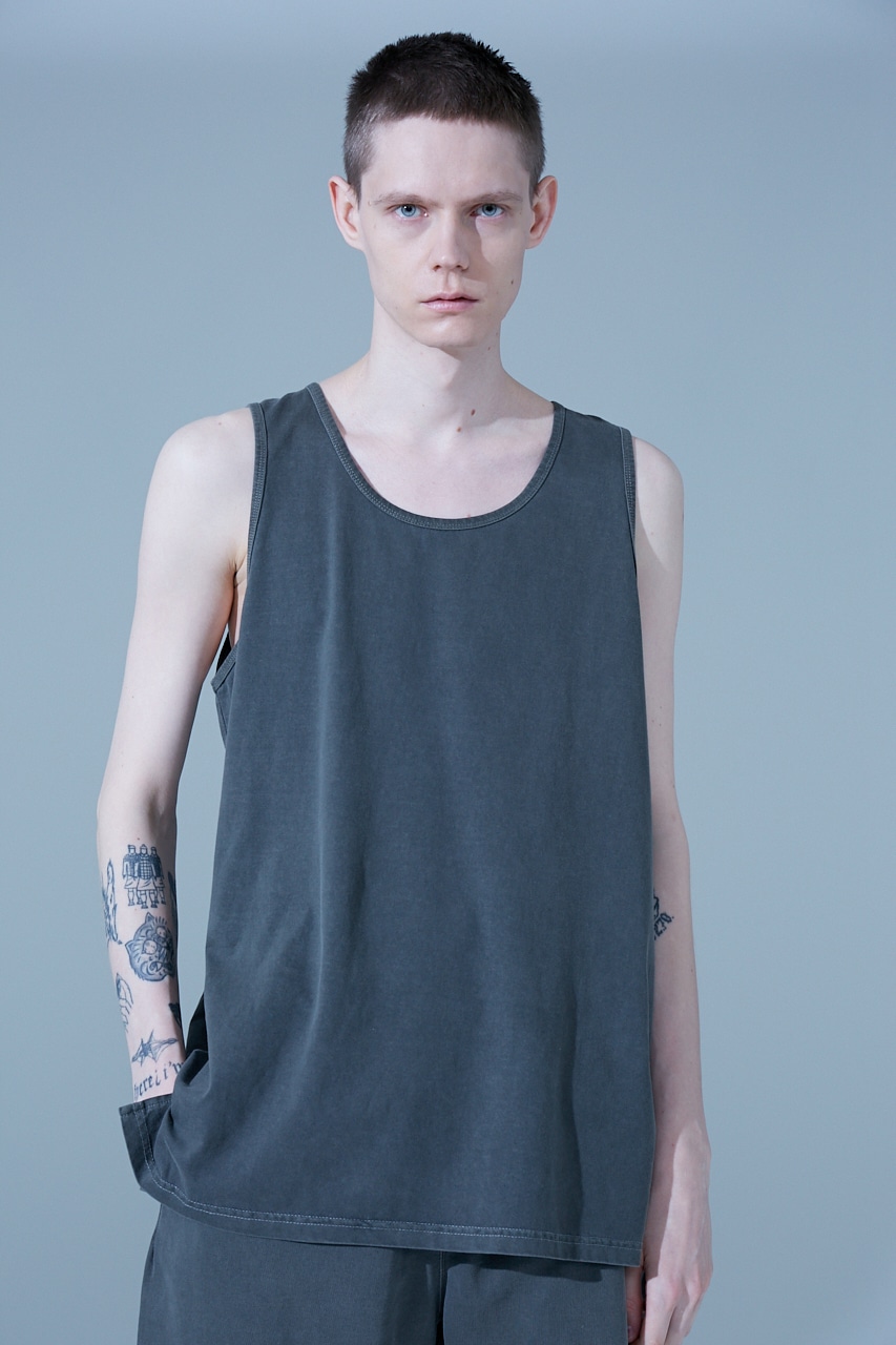【PLUS】 PIGMENT LONG TANK TOP/ピグメントロングタンクトップ 詳細画像 L/BLK 1