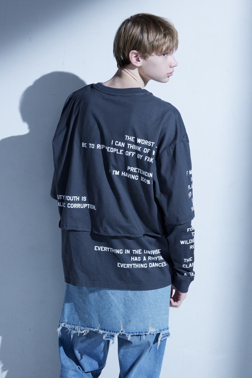 【PLUS】LAYER LONG TEE/レイヤーロングTシャツ