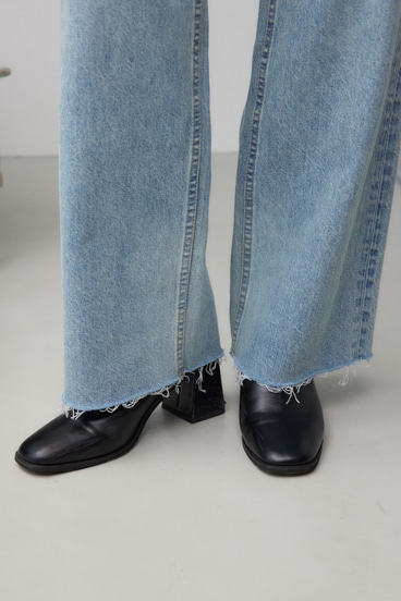 AZUL DENIMハイウエストワイドダメージデニム 詳細画像