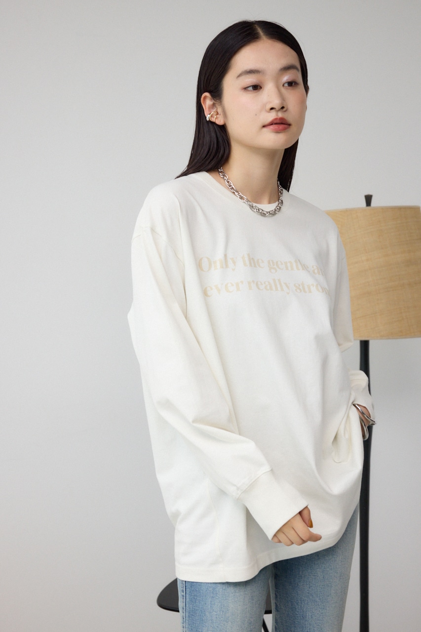 ルーズロングスリーブロゴTシャツ 詳細画像 WHT 2