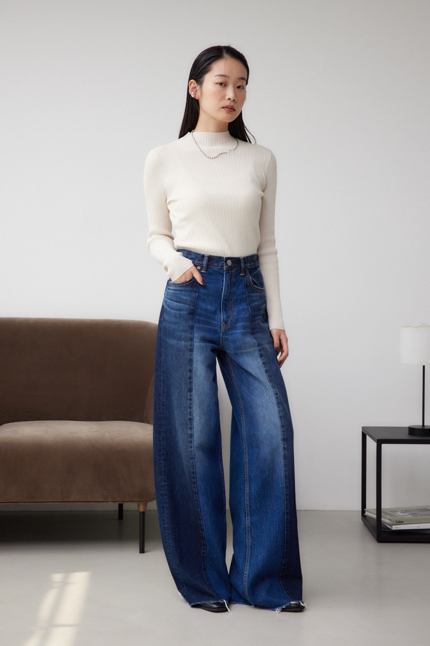 AZUL DENIM 切替パターンワイドデニム 詳細画像 BLU 4