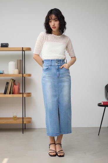 【10月14日(月)23:59まで期間限定価格】AZUL DENIM ハイウエストスカート 詳細画像