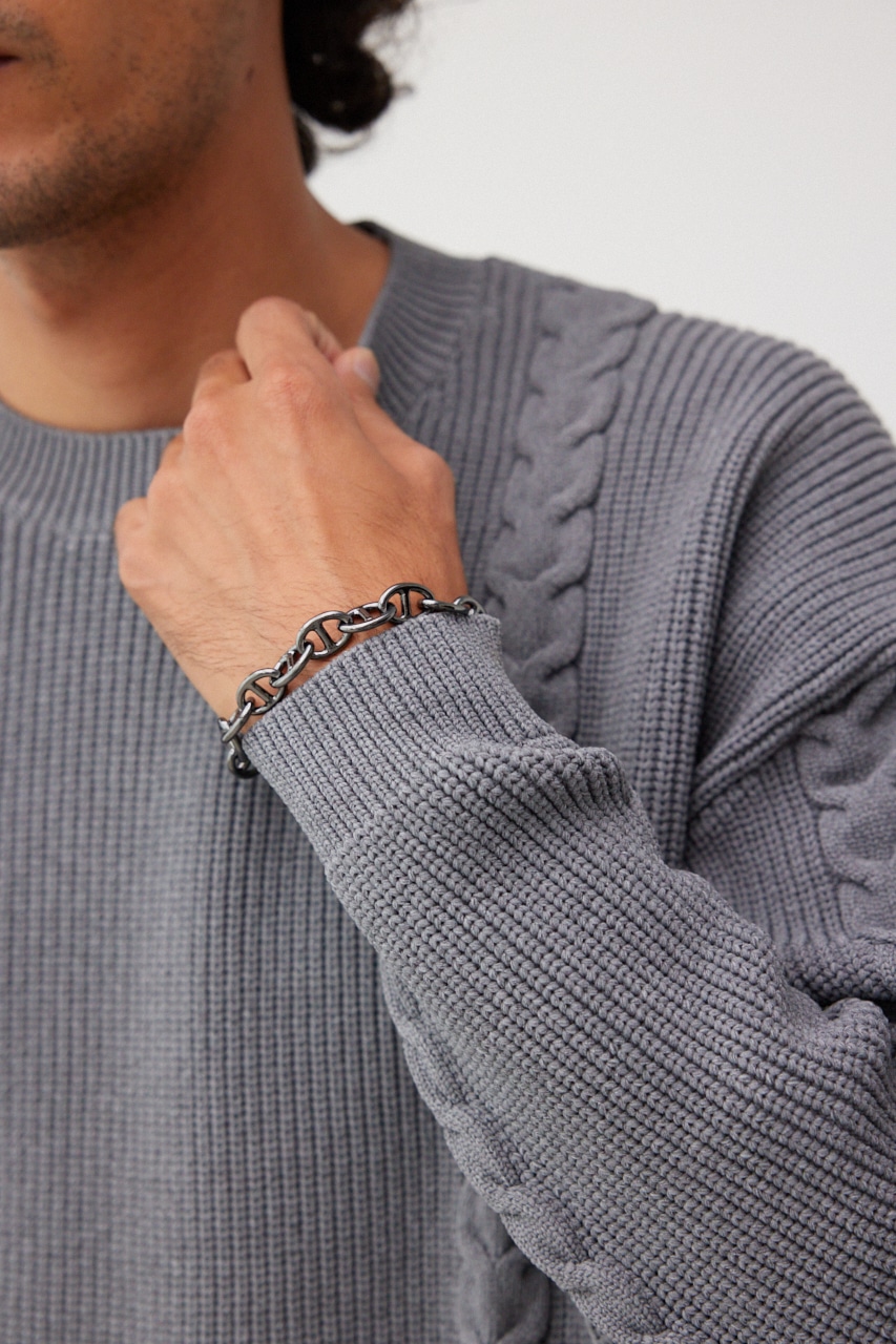 【10月14日(月)23:59まで期間限定価格】ANCHOR CHAIN BRACELET/アンカーチェーンブレスレット 詳細画像 BLK 2