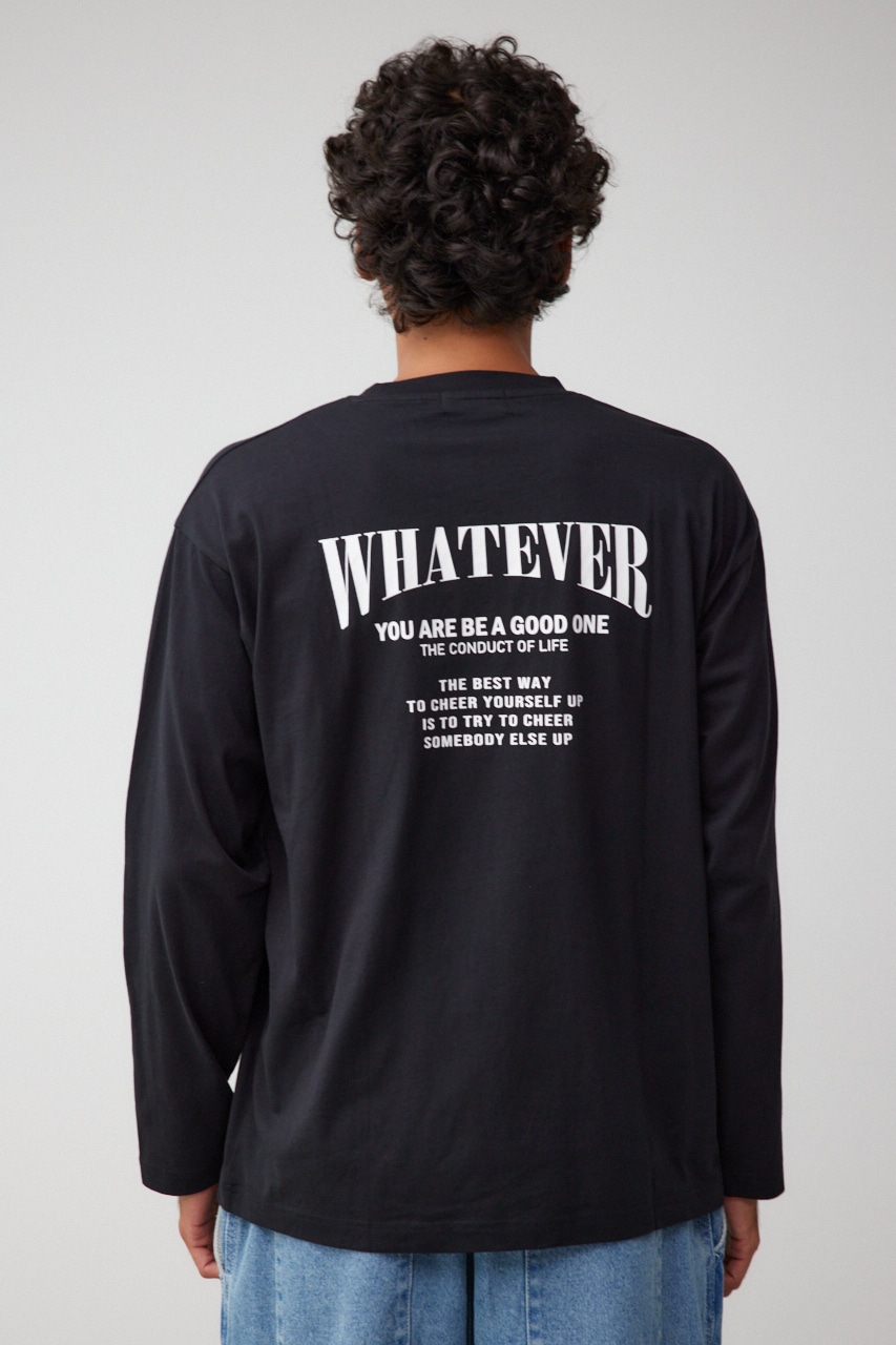 WHATEVER ロングTシャツ 詳細画像 BLK 7