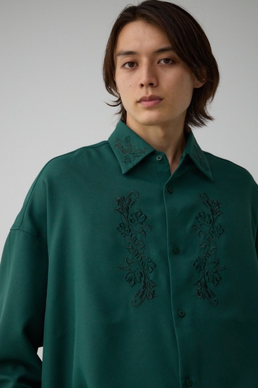 グラデーション刺繍長袖シャツ