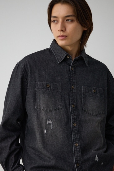 【10月14日(月)23:59まで期間限定価格】AZUL DENIM ダメージシャツ 詳細画像