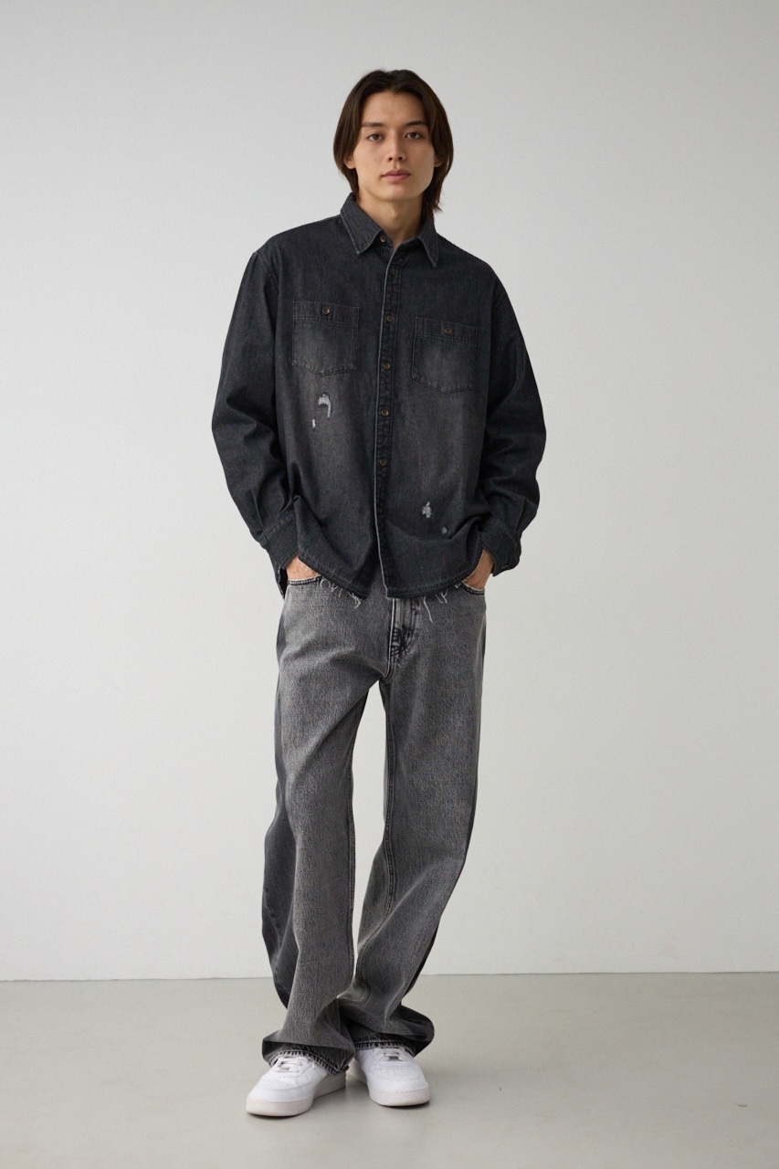 【10月14日(月)23:59まで期間限定価格】AZUL DENIM ダメージシャツ 詳細画像 BLK 4