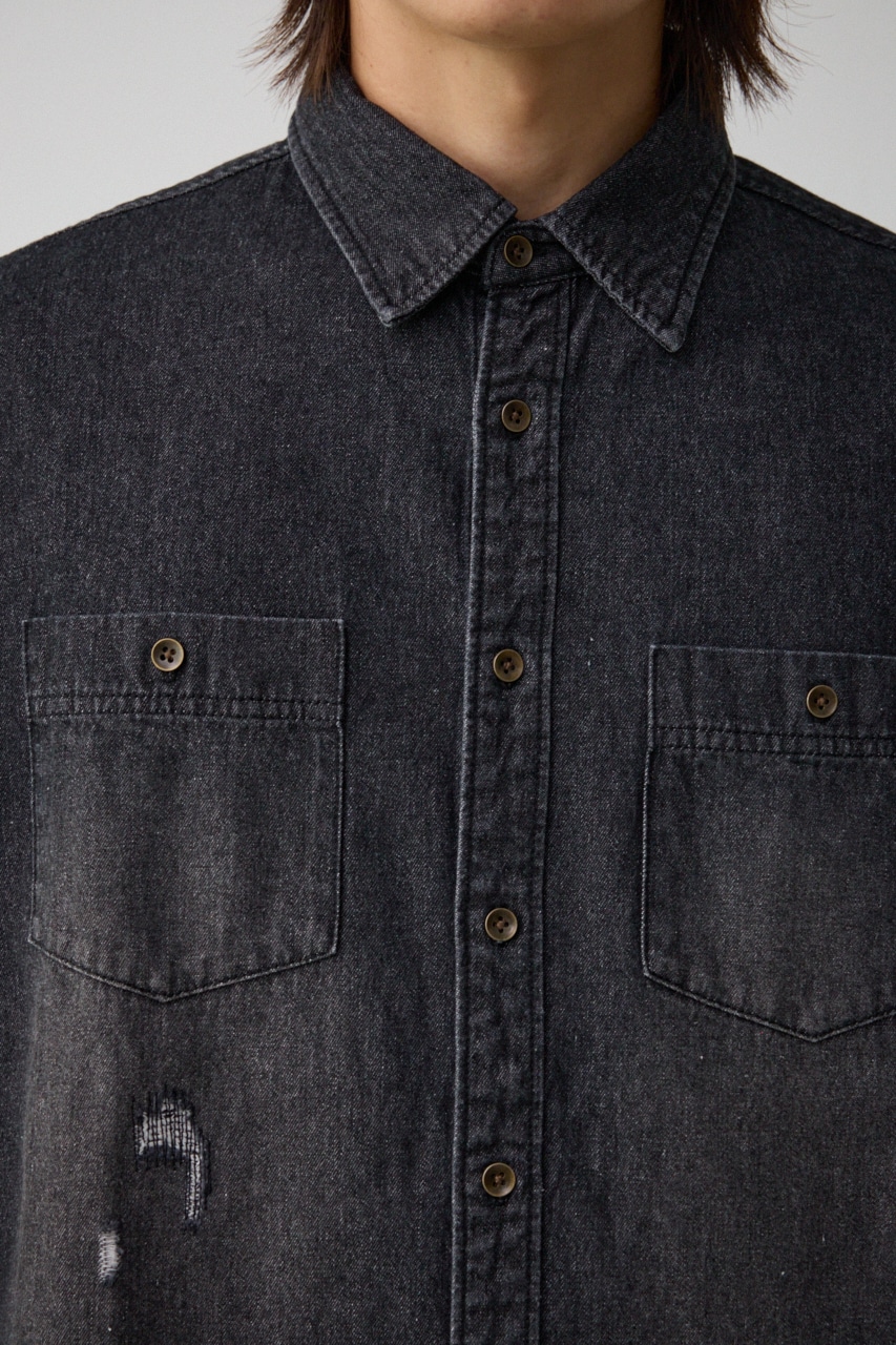 【10月14日(月)23:59まで期間限定価格】AZUL DENIM ダメージシャツ 詳細画像 BLK 8