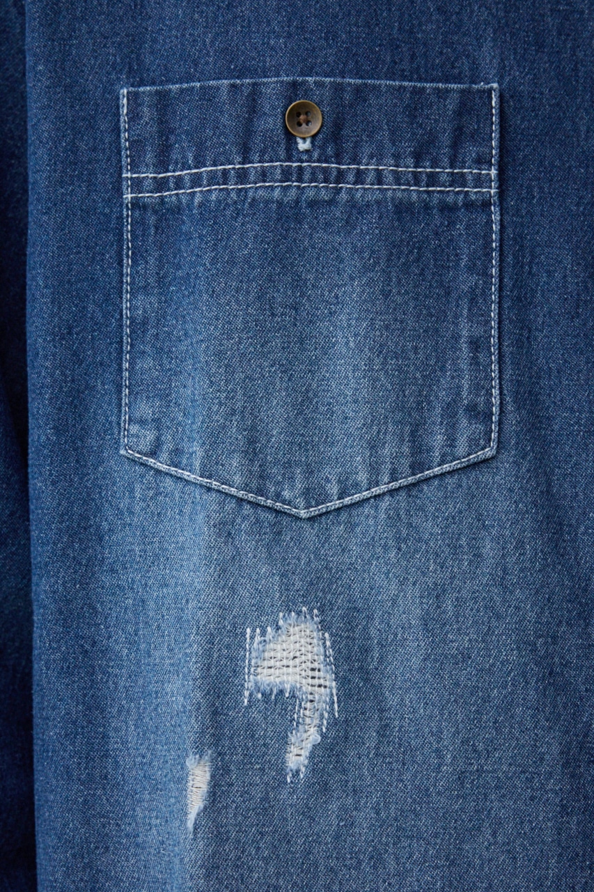 【10月14日(月)23:59まで期間限定価格】AZUL DENIM ダメージシャツ 詳細画像 BLU 12