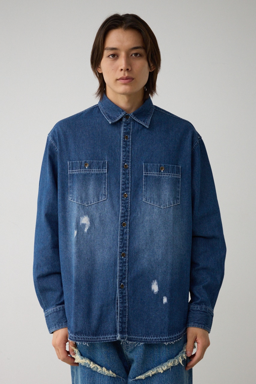 【10月14日(月)23:59まで期間限定価格】AZUL DENIM ダメージシャツ 詳細画像 BLU 5