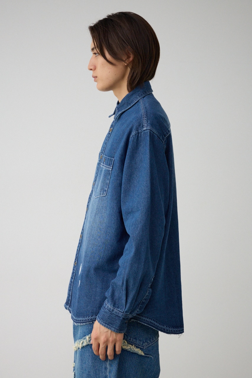 【10月14日(月)23:59まで期間限定価格】AZUL DENIM ダメージシャツ 詳細画像 BLU 6