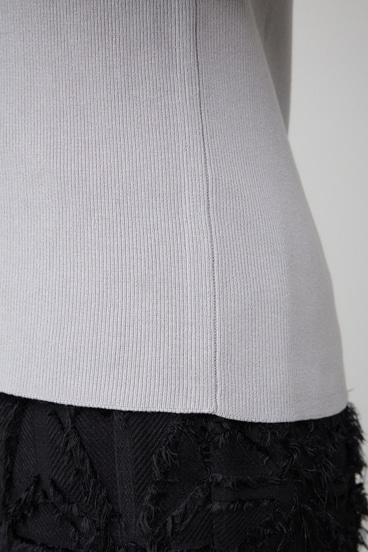 ラッフルスリーブVネックニットトップス 詳細画像