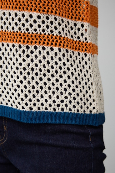 マルチボーダーメッシュニット 詳細画像