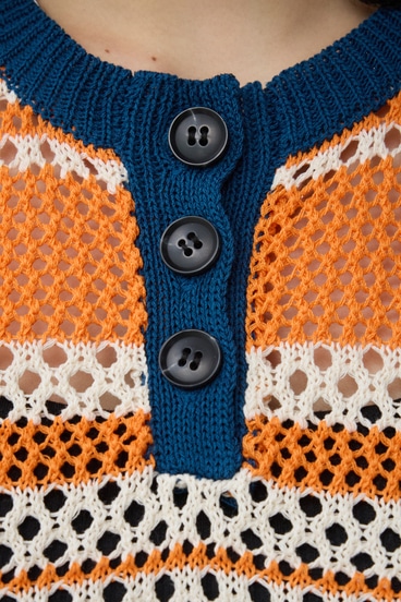 マルチボーダーメッシュニット 詳細画像