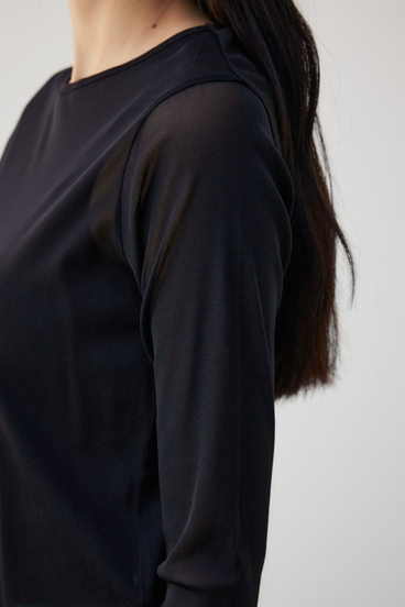 バックスリットシアーロングトップス 詳細画像