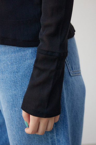 バックスリットシアーロングトップス 詳細画像