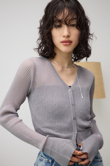 シアーリブショートカーデ 詳細画像