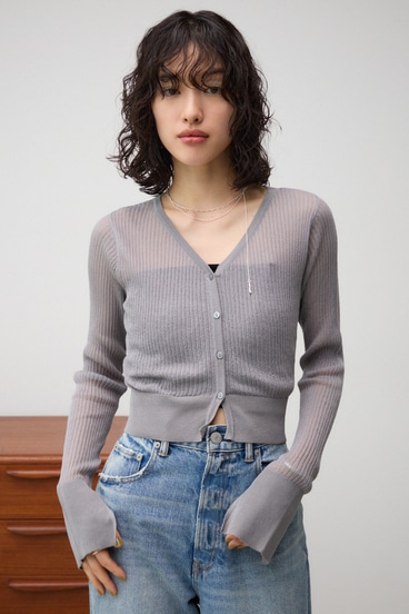 シアーリブショートカーデ 詳細画像