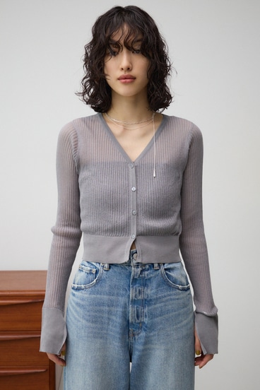 シアーリブショートカーデ 詳細画像