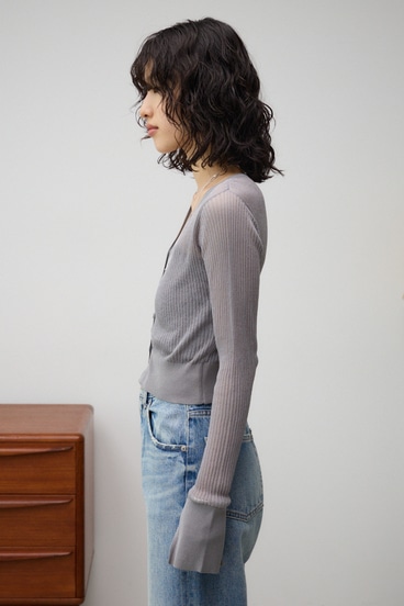 シアーリブショートカーデ 詳細画像