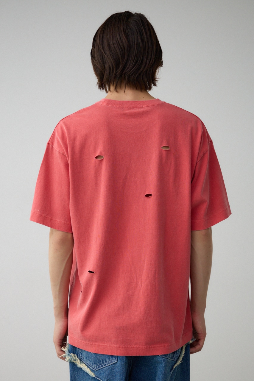 ピグメントダメージTシャツ 詳細画像 RED 7