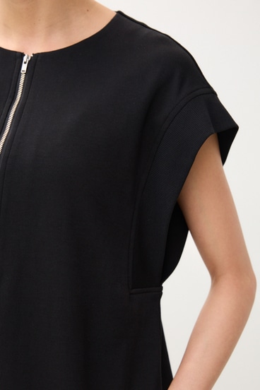 【crie conforto】リブスリーブフロントジップワンピース 詳細画像