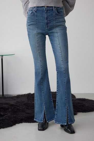 AZUL DENIM センターステッチスリットフレアデニム