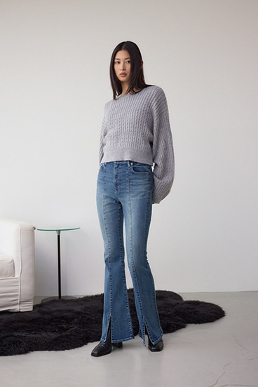 AZUL DENIM センターステッチスリットフレアデニム 詳細画像