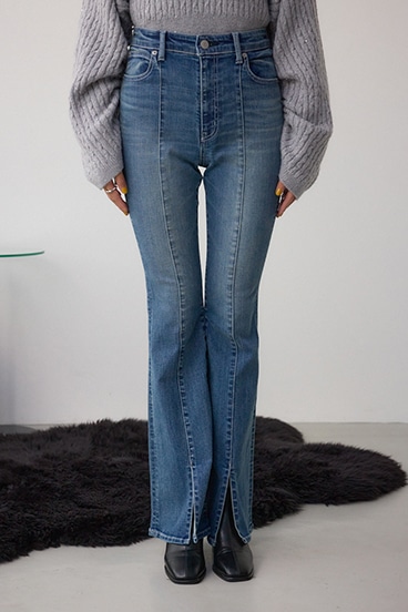 AZUL DENIM センターステッチスリットフレアデニム 詳細画像