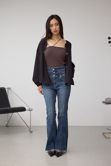 カットリブキャミソール 詳細画像