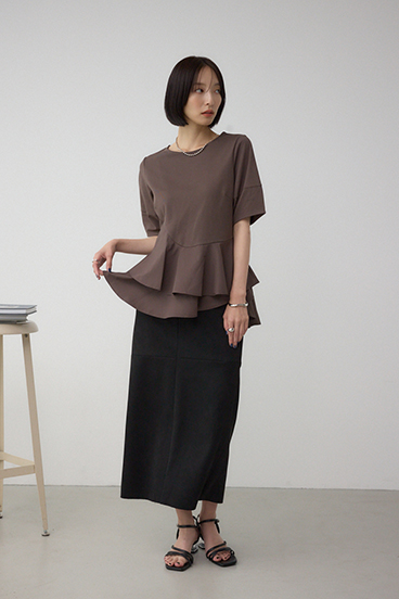 ペプラムカットフレアトップス 詳細画像