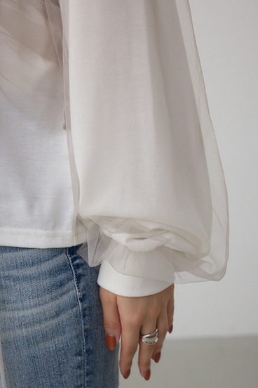 チュールレイヤードトップス 詳細画像