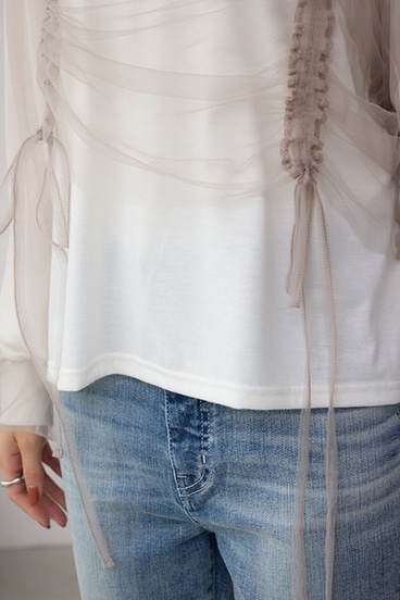 チュールレイヤードトップス 詳細画像