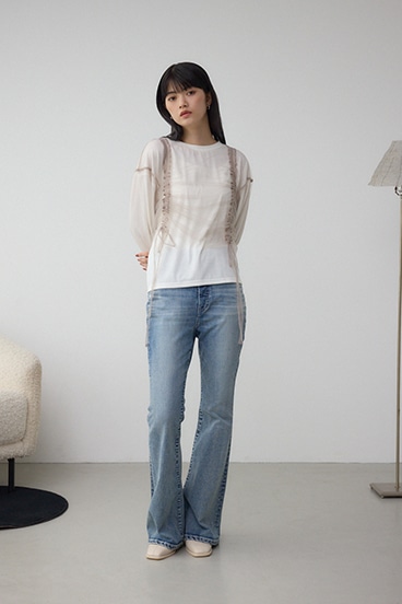 チュールレイヤードトップス 詳細画像