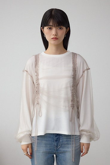 チュールレイヤードトップス 詳細画像