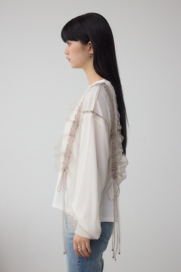 チュールレイヤードトップス 詳細画像