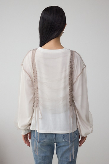 チュールレイヤードトップス 詳細画像