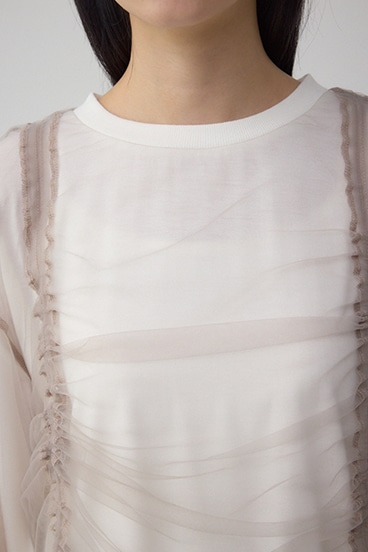 チュールレイヤードトップス 詳細画像