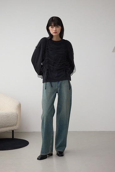 チュールレイヤードトップス 詳細画像