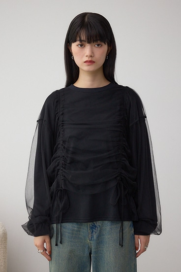 チュールレイヤードトップス 詳細画像