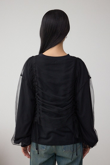 チュールレイヤードトップス 詳細画像