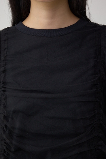 チュールレイヤードトップス 詳細画像