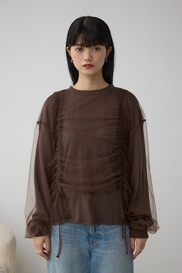 チュールレイヤードトップス 詳細画像