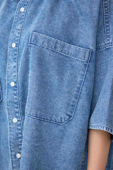 C/T冷感デニムドルマンシャツ 詳細画像