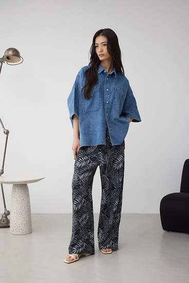 C/T冷感デニムドルマンシャツ 詳細画像