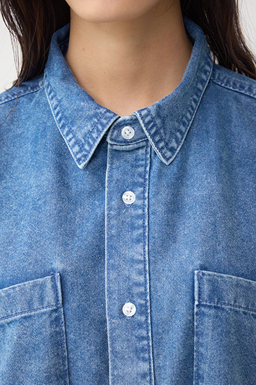 C/T冷感デニムドルマンシャツ 詳細画像