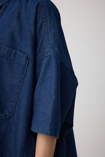 C/T冷感デニムドルマンシャツ 詳細画像