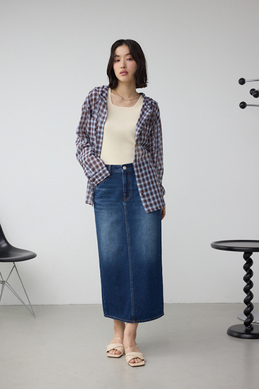 C/T冷感サイドゴムデニムスカート 詳細画像